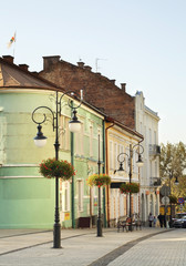 Pilsudski street in Krosno. Poland - obrazy, fototapety, plakaty