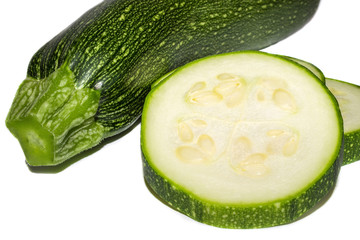 fresh vegetable marrow isolated on white background