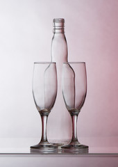 Two empty glasses