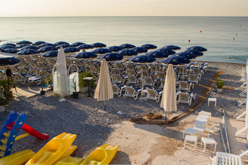 Beautiful view on the beach in Nice (France)