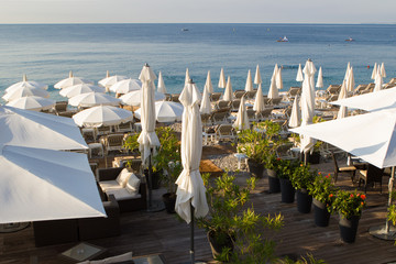Beautiful view on the beach in Nice (France)
