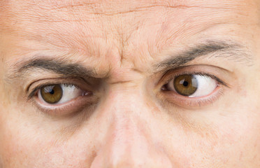 Upper part of males face closeup on eyes