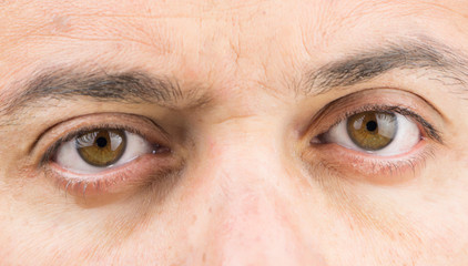 Upper part of males face closeup on eyes