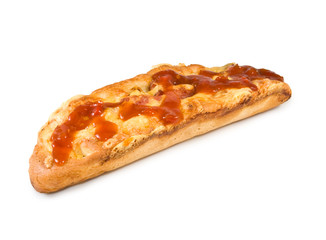 Isolated image of buns with sausage and cheese