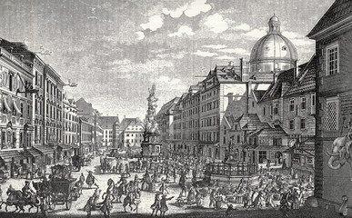 Wien, Graben um 1719, Kupferstich