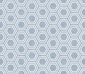Blue and White Hexagon Tile Pattern Repeat Background