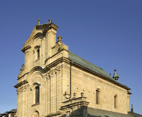 Church of the Exaltation of the Holy Cross in Krosno. Poland - obrazy, fototapety, plakaty