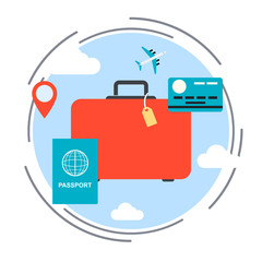 Travel, vacation, voyage flat design style vector concept illustration