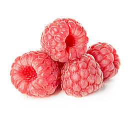 Raspberries isolated on white background.