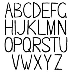 Handwritten black alphabet vector design