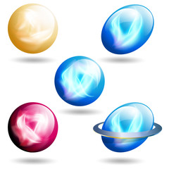 Abstract hi-tech sphere logo icon set