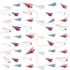 watercolor paper airplane seamless pattern