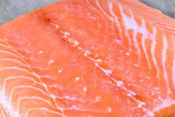 Fresh salmon.