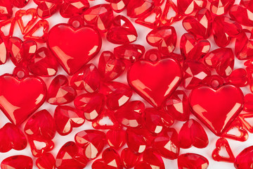 Love background made of decorative hearts