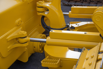 Detail of hydraulic bulldozer piston