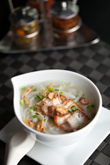 Thai Noodle Soup with Crispy Pork