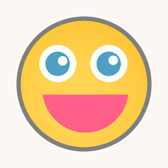 Joyful - Cartoon Smiley Vector Face