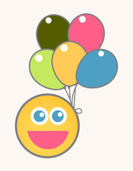 Party Celebration - Cartoon Smiley Vector Face