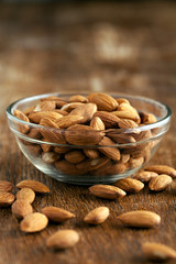 Bowl of Organic Raw Almonds