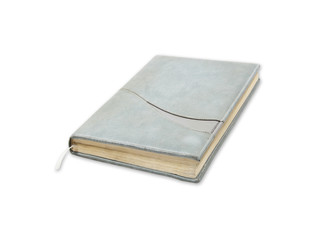 Beautiful old notebook isolated on white background.