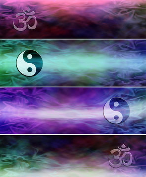 Om Yin Yang Website banner headers x 4 different styles