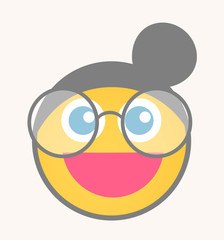 Optimistic - Cartoon Smiley Vector Face