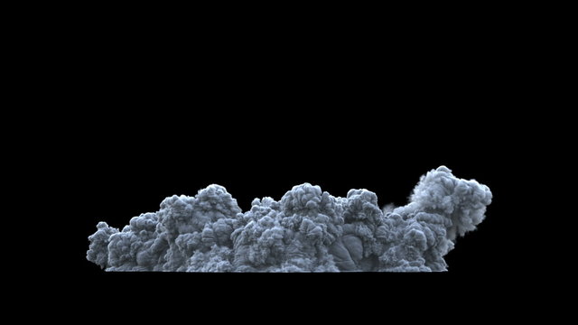 smoke explosion, shockwave effect isolated on black background