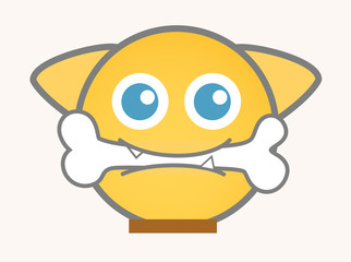 Dog Food - Cartoon Smiley Vector Face