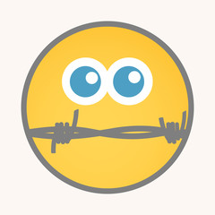 Silent - Cartoon Smiley Vector Face