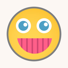 Cheerful Smile - Cartoon Smiley Vector Face