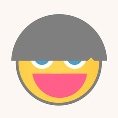 Funky Hairstyle - Cartoon Smiley Vector Face