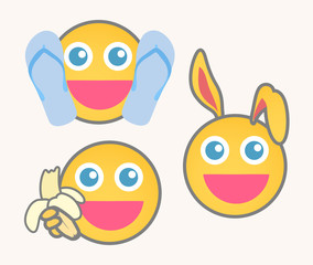 Joyful Cartoon Smiley Set