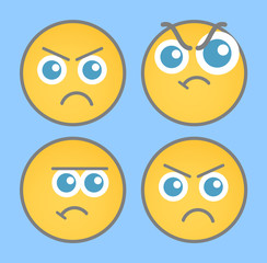 Angry Smiley Vector Set