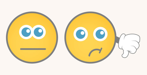 Unhappy Smiley Vector Set
