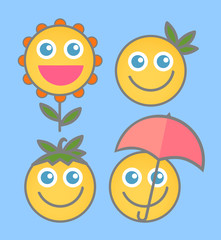 Happiness - Cartoon Smile Vectors