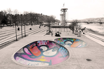 Lyon skatepark - obrazy, fototapety, plakaty