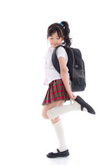 Portrait of asian child in school uniform