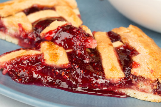 Photo pie with raspberry jam