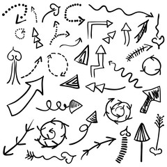 solated vector hand drawn arrows set on a white background