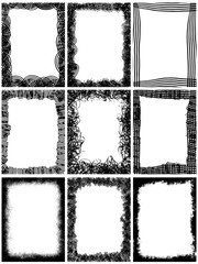 Grunge frame set texture, Abstract design template. Stock vector