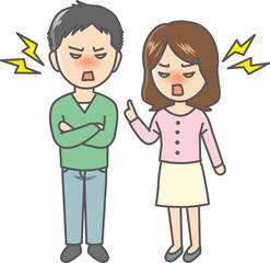 ケンカするカップル