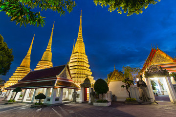 Wat Pho, Bangkok, Thailand. Also known as Wat Phra Chetuphon, 'Wat' means temple in Thai. The temple is one of Bangkok's most famous tourist sites. The temple has it's origins dating back to 1788.