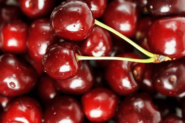 background of fresh cherries