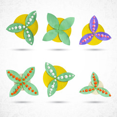 Simple small flower set for design and scrapbooking. Collection