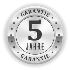 Fototapeta premium Runder 5 Jahre Garantie Siegel in silber