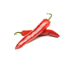 isolated red hot peppers