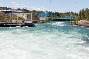 Whitehorse hydro power dam spillway Yukon Canada