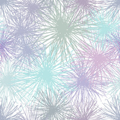 Vector card with stylized fireworks. Seamless pattern. Graphical