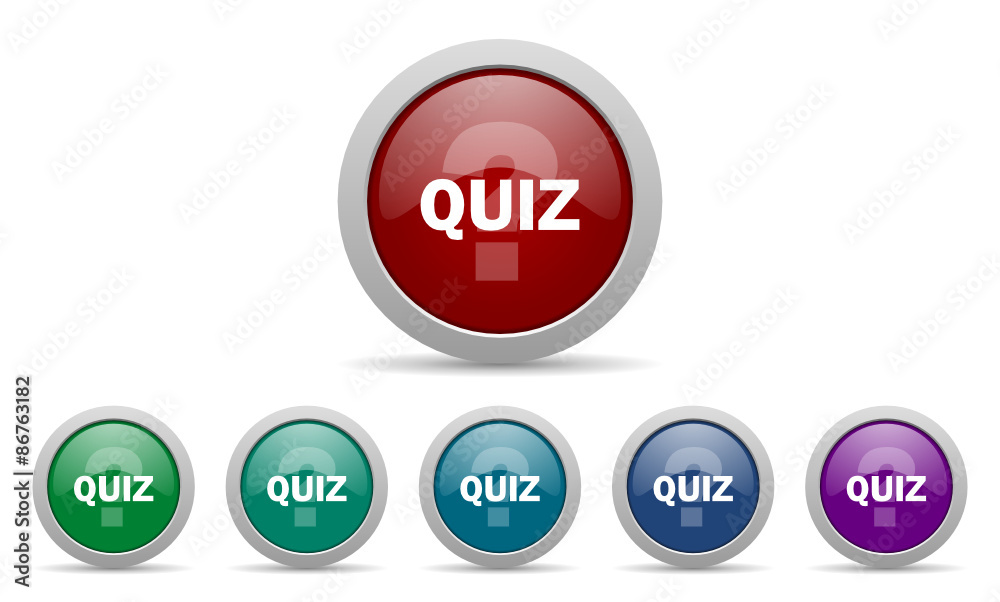Poster quiz vector icon set