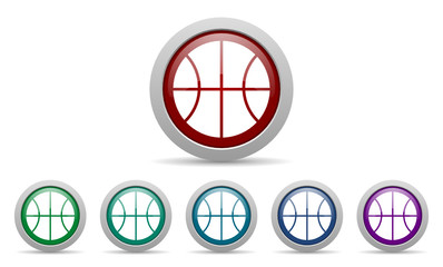 ball vector icon set with shadow on white background